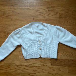 Le Lis White Cropped Sweater